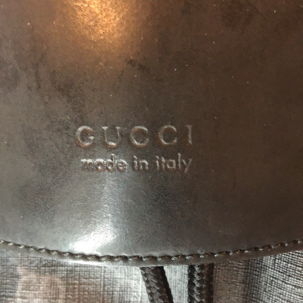 GUCCI GG SUPREME Soft Sided Coated Canvas Leather Black and Grey Backpack COA - Picture 6 of 17